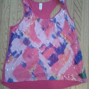 Sequined tank top